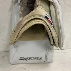 Used Vaughn 7700 Senior Goalie Blocker White And Navy Blue