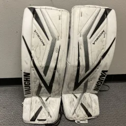 Used Vaughn VISION 9400 Goalie Leg Pads Senior White And Black 34