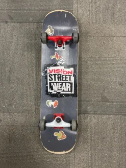 Used VISION STREET WEAR SKATEBOARD Complete Skateboard Black Regular
