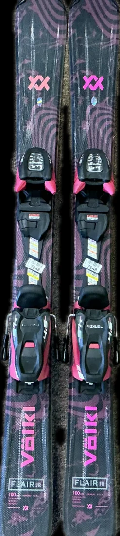 Used Volkl FLAIR JR Girls DH Ski/Binding Black 100 cm