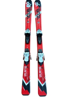 Used Volkl UNLIMITED Boys DH Ski/Binding Red 130 cm