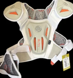 Used Warrior BURN Lacrosse Shoulder Pads White LG