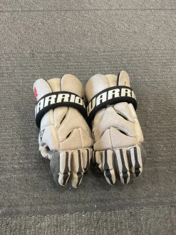 Used Warrior BURN NEXT Lacrosse Gloves Junior White 8"