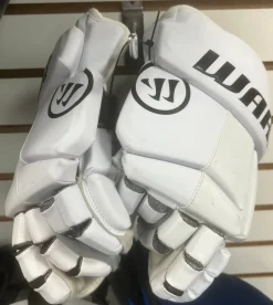 Used Warrior FAT BOY GOALIE BOX LAX Goalie Gloves M White SM