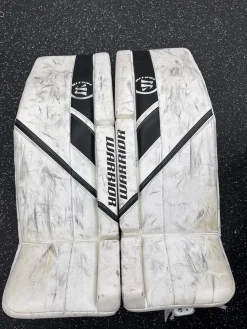 Used Warrior RITUAL R/G5 SR+ Goalie Leg Pads Senior White 35"