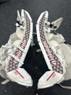 Used Warrior SWAGGER Goalie Leg Pads Senior White 31