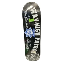 Used WAY HIGH PATROL Skateboard Deck Only Black 8 1/2"