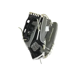 Used Wilson A10RF24IF12 RH Throw Fastpitch Gloves Grey 12"