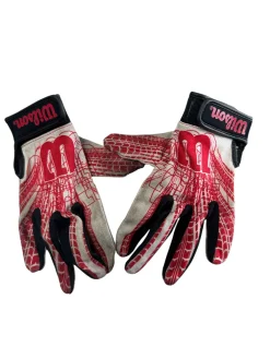 Used Wilson Football Gloves Red SM
