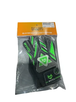 Used WVVOU Soccer Goalie Gloves Black And Green 5